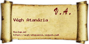 Végh Atanázia névjegykártya