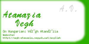 atanazia vegh business card